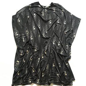 Ulla Johnson Draped Shift Dress 6 Black Gray Silk